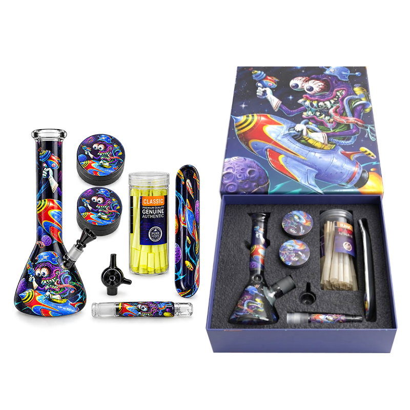 Alien Theme - Glass Bong & Accessories Set – Complete Gift Kit
