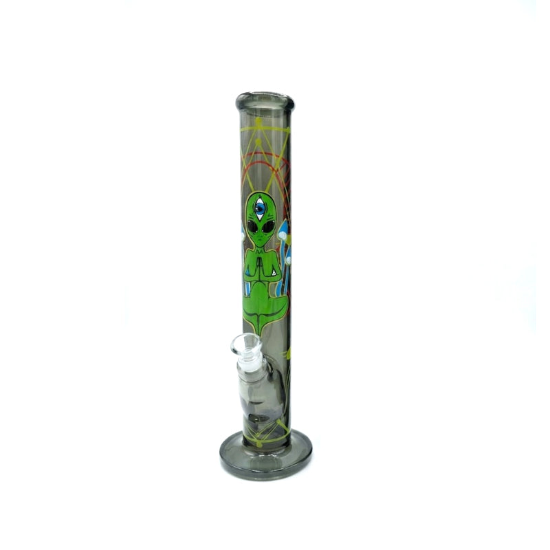 High Quality Alien Glass Water Pipe Bong – Straight Smoking Bong 40cm SS-7623-A Boxed