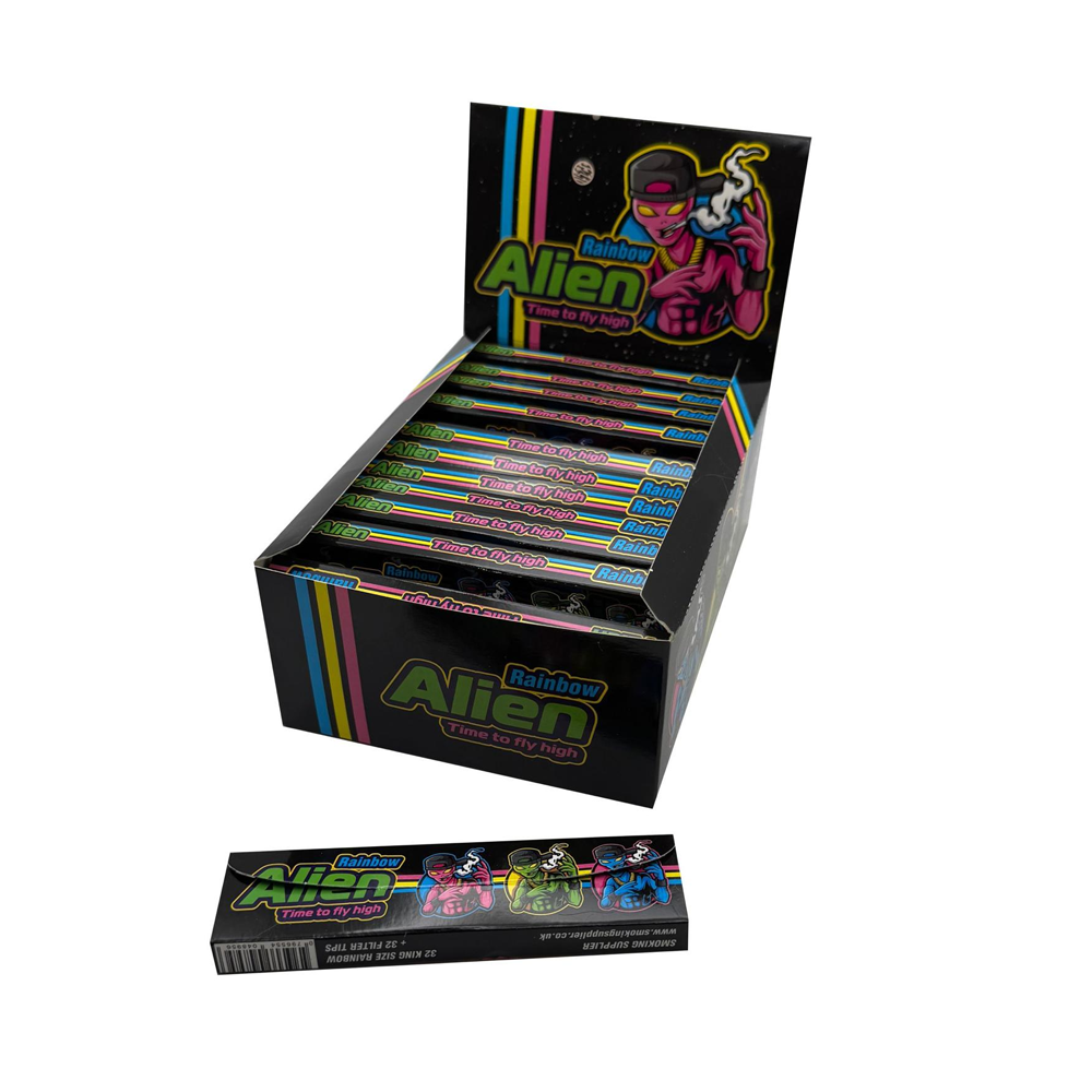 Exclusive Alien Kingsize Slim + Tips Rainbow 24pck