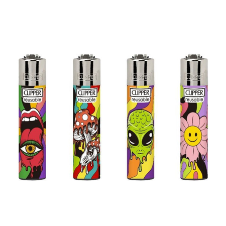 New Clipper Micro Mini Printed Lighter Alien x 48pck