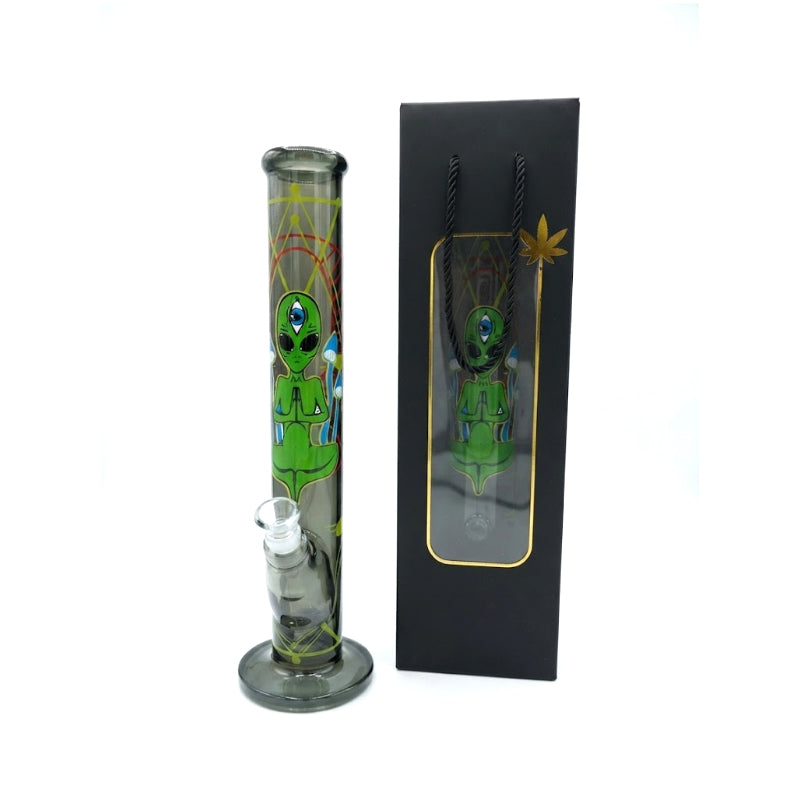 High Quality Alien Glass Water Pipe Bong – Straight Smoking Bong 40cm SS-7623-A Boxed