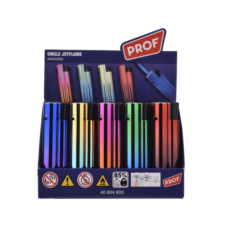 PROF Lighter Jeflame "Anodized" 25-piece display