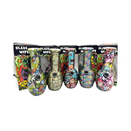 D&K Glass Bong Assorted Designs & Assorted Colours 6inch x 150mm X1