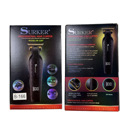 Surker Professional Hair Clipper – USB Rechargeable with LED Display SK-1207 B-166
