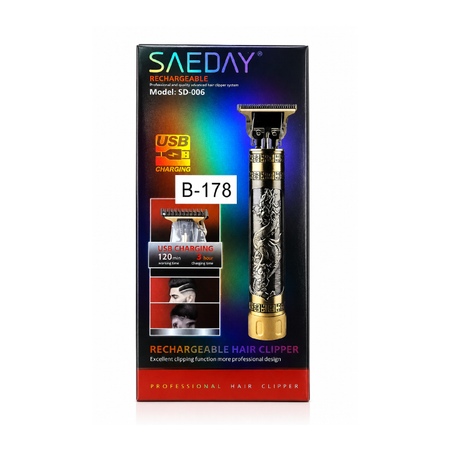SAEDAY SD-006 Rechargeable Professional Hair Clipper – USB Charging B-178