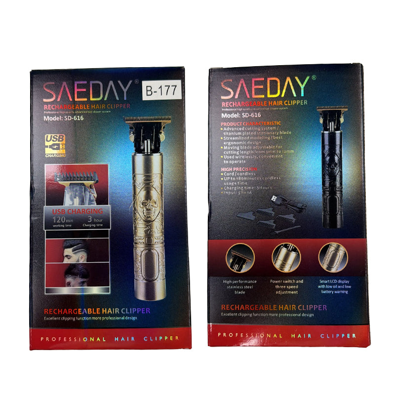 SAEDAY SD-616 Rechargeable Professional Hair Clipper – USB Charging B-177