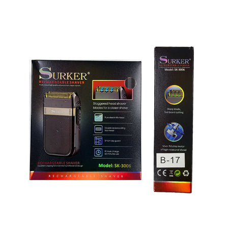 Surker SK-3006 Rechargeable Shaver – Professional Double Foil Electric Shaver B-17