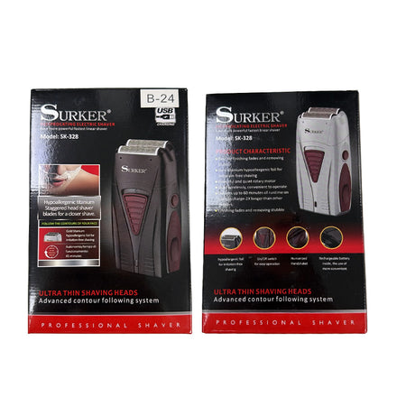 Surker SK-328 Professional Electric Shaver – Rechargeable Cordless Foil Shaver B-24