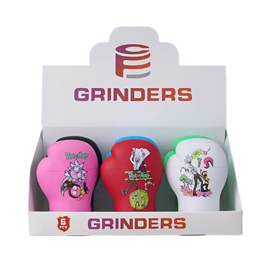 SINGLE Glove Herb Grinder 4 Layer Assorted Colours x 1