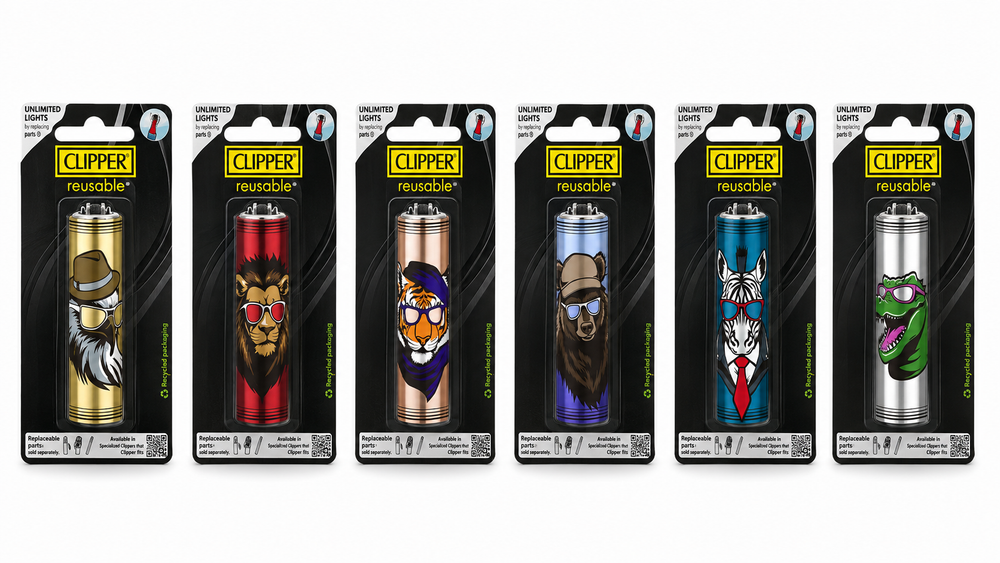 CRAZY DEAL Assorted Design Micro Metal Clipper – Individual Blister Carded (18 Pack Display)