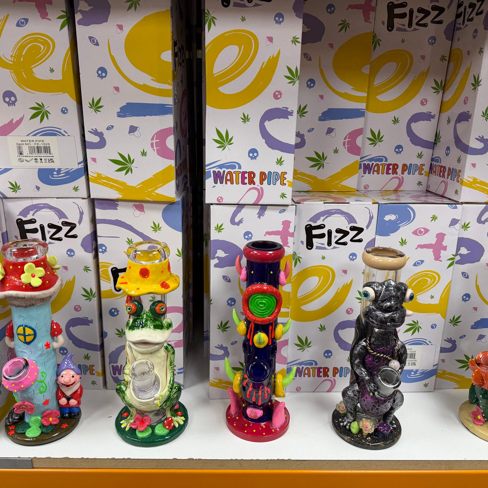 Glow in the Dark Glass Bong Green Frog – 33cm