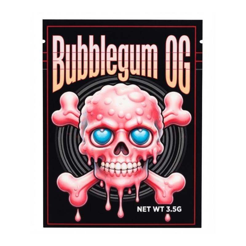 Cali Pack 3.5g – Bubblegum OG Smell-Proof Mylar Storage Bag (50pack)