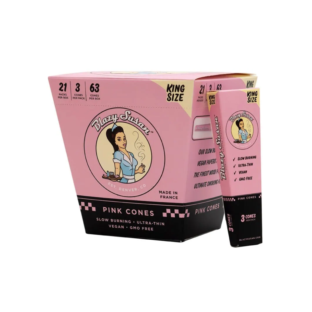 Blazy Susan Pink Kingsize Cones 3 pack x 21