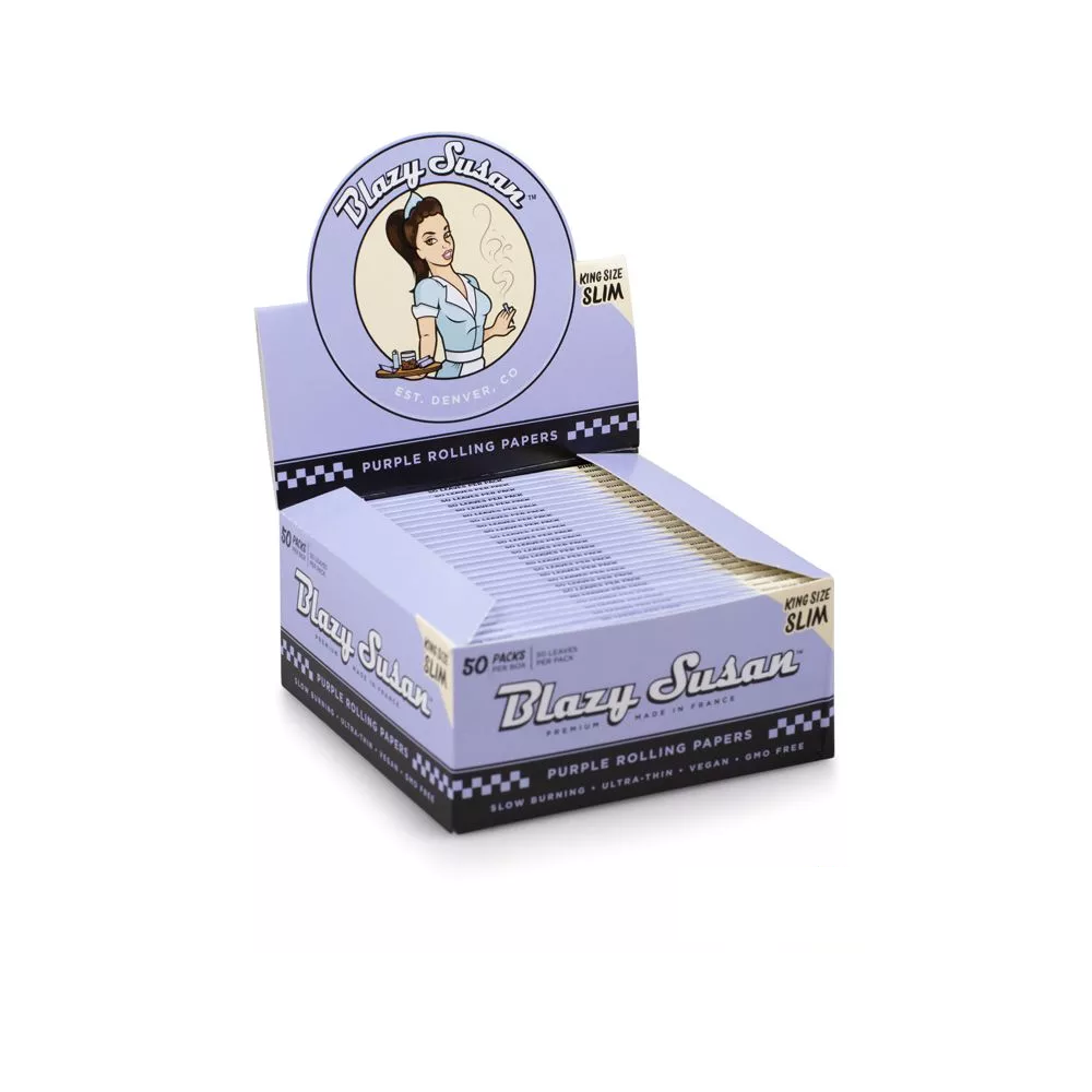 Blazy Susan Purple Rolling Papers King Size Slim Pack of 50
