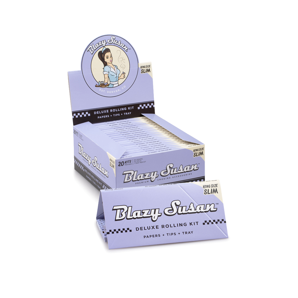 Blazy Susan Purple Rolling Papers Deluxe Rolling Kit 20 pack