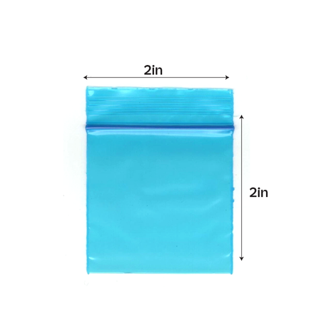 Grip Seal Sealer Zipper Bags Blue 2 x 2 in 1 Box