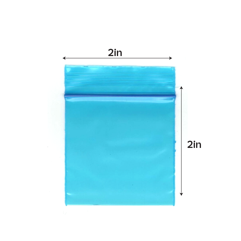 Grip Seal Sealer Zipper Bags Blue 2 x 2 in 1 Box