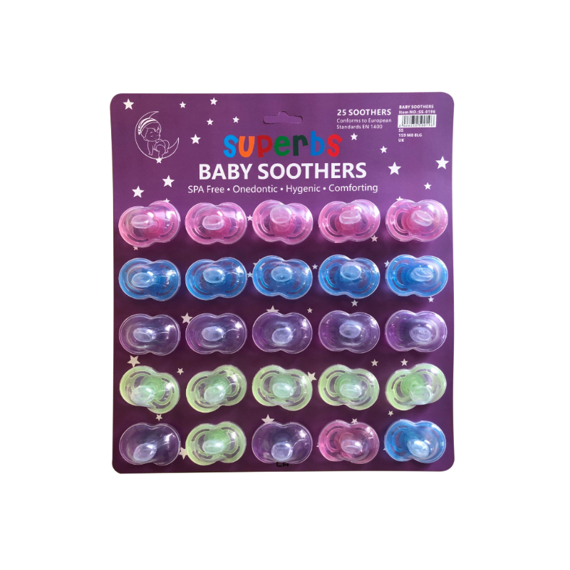 Super Baby Soothers Dummy Pacifiers – 25 Pack