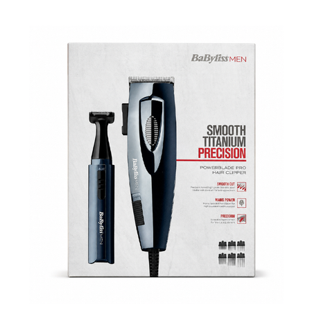 BaByliss Powerblade Pro Hair Clipper, Precision Titanium Blades, Lasting Precision, Trimmer for edging and shaping (Model 7456U)