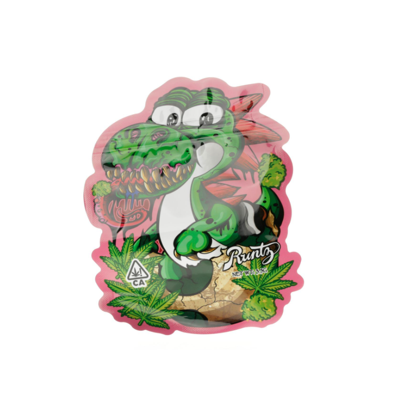 3.5g Dinosaur Mylar Bags x 100 bags (1 pack)