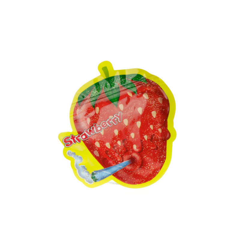 3.5g Strawberry Mylar Bags x 100 bags (1 pack)