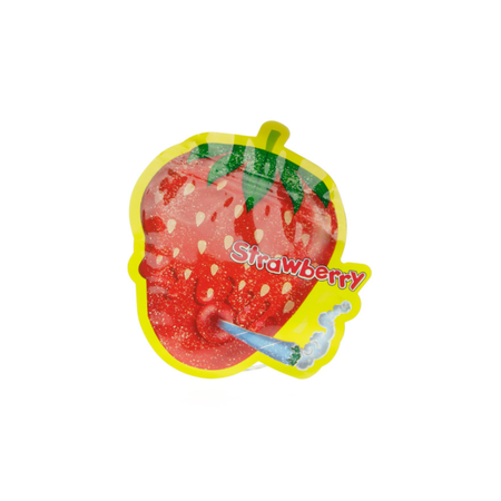 3.5g Strawberry Mylar Bags x 100 bags (1 pack)