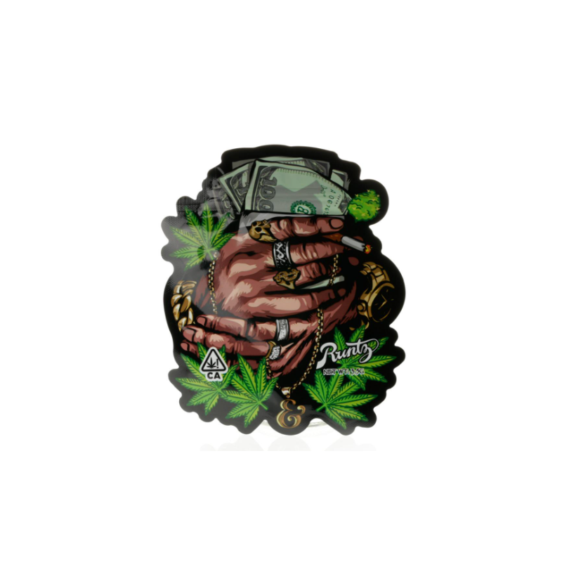 3.5g Money Runty Mylar Bags x 100 bags (1 pack)