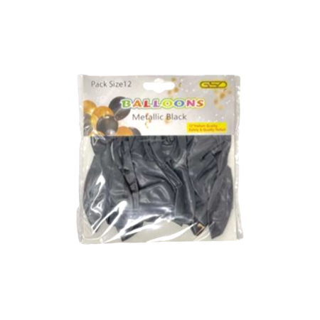 GSD-High-Quality-Helium-Balloons-Black12"-Mettalic-x-12-Pack