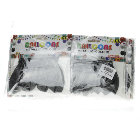 Balloons Metallic Black 12 pack x 12 Bags