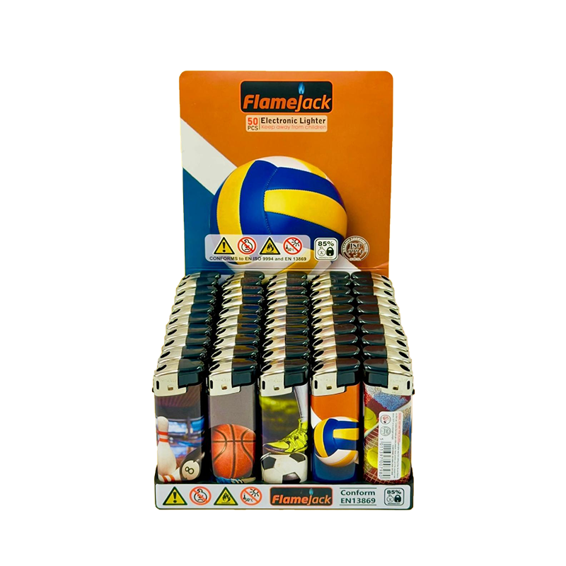 Flamejack Electronic Refillable Lighter Balls Design 50pcs SM-0798