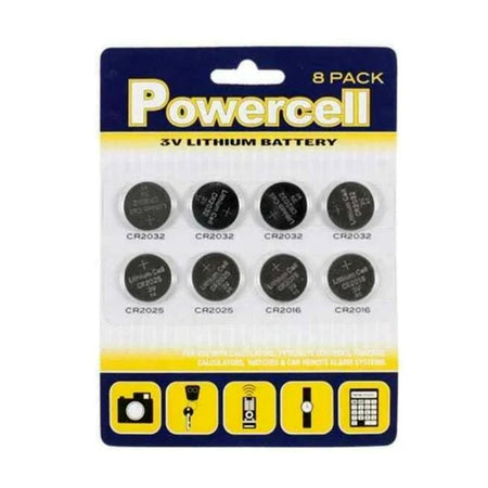 Powercell 3V Lithium Batteries 8 Pack