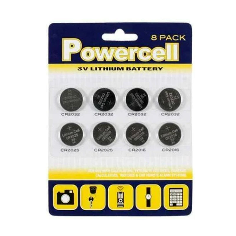 Powercell 3V Lithium Batteries 8 Pack