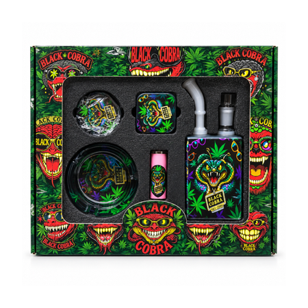 Black Cobra Glass Water Pipe & Accessories Gift Set