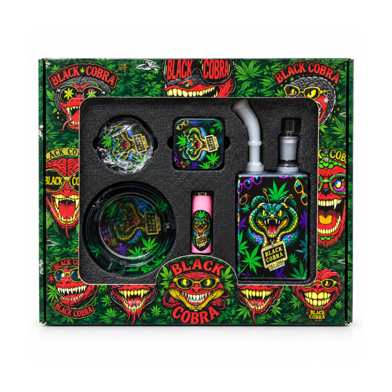 Black Cobra Glass Water Pipe & Accessories Gift Set