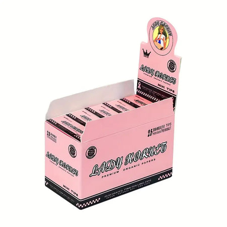 5booklets 250Leaves Natural Unrefined Rolling Papers Filter Booklets Pink Papers Filter Tips