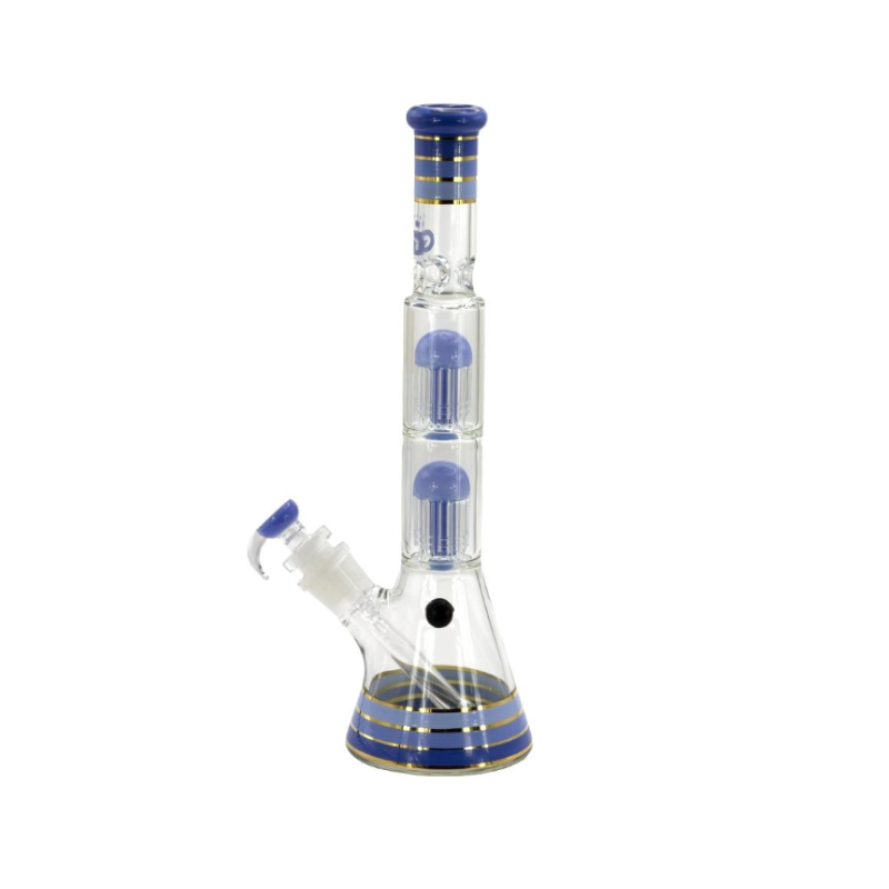Grace Glass | Golden Line Blue Beaker Bong H:46cm