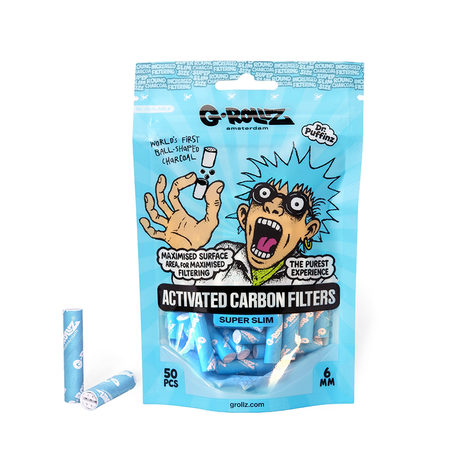 G-Rollz | Activated Carbon Filters - Ø6mm Blue - 50 Filter Tips