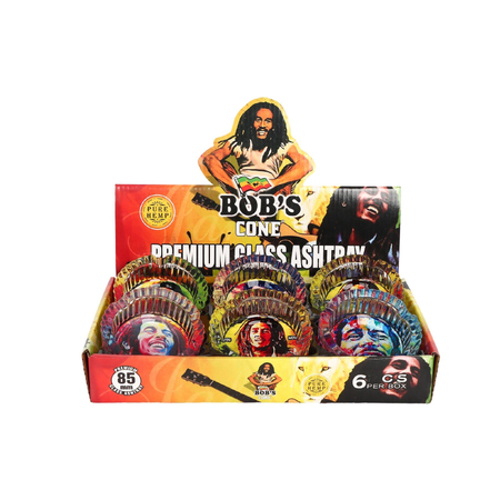 Premium Glass Ashtray Bob's Cone Round – 85mm (6 Pack)