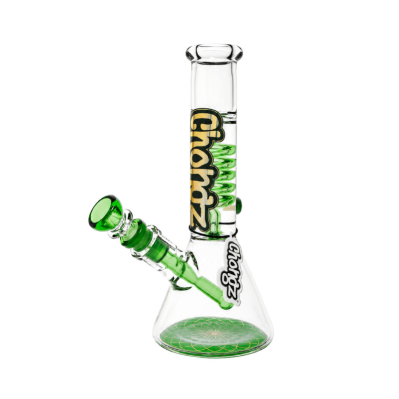Chongz Glass 24.5cm “Bobby Ball” Glycerine Liquid Filled with Green Accents
