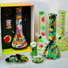 Glass Bong Set Printed Design SM-2330 Assorted
