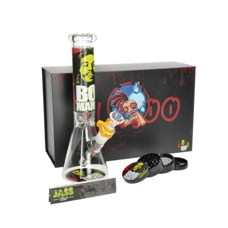 Pyrex Bob Marley Glass Beaker Bong Gift Set 25cm
