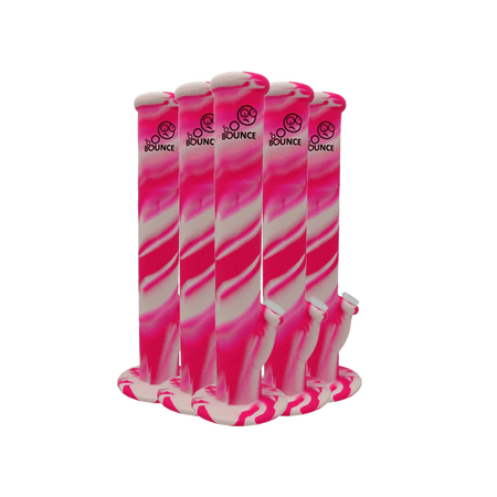 Bounce Classic Silicone Bong Water Pipe 35cm x 1 Pink / White