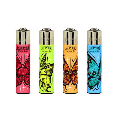 Clipper Classic Large Lighter Diobollical Butterflies X 48 lighters