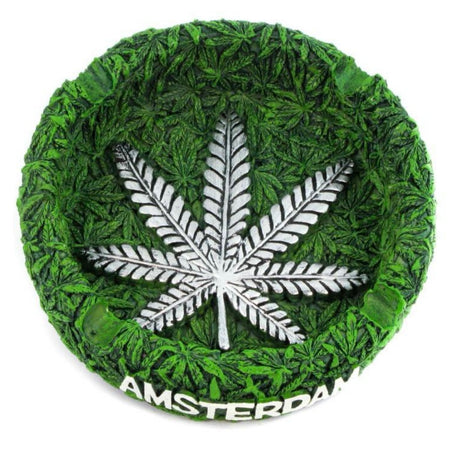 AMSTERDAM Resin Round Silver Leaf Ashtray x 1