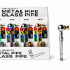 Metallic Long 10cm Glass Pipe With Screen Assorted Colours - SS-0743
