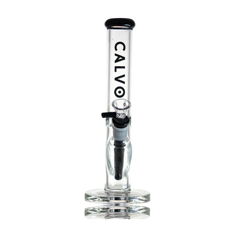 Calvo Glass Bong Straight Tube Lite 25cm Black CG23272-BK