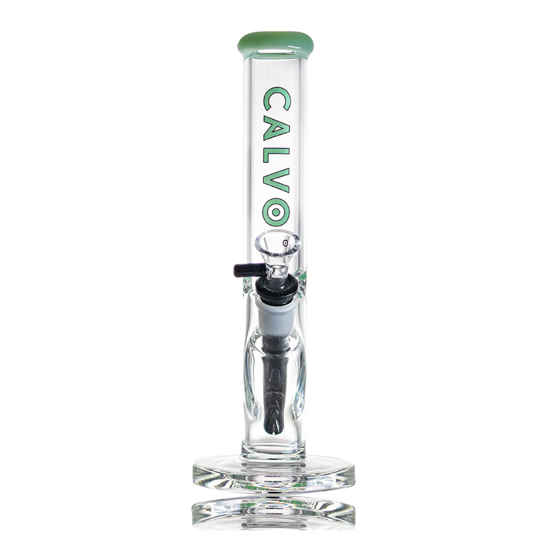 Calvo Glass Bong Straight Tube Lite 25cm Green CG23272-G