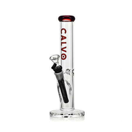 Calvo Glass Bong Straight Tube Lite 25cm Red CG23272-R