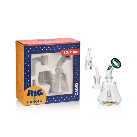 Calvo Wax Set Green Dab Rig + Banger + Carb Cap-CG24683-G