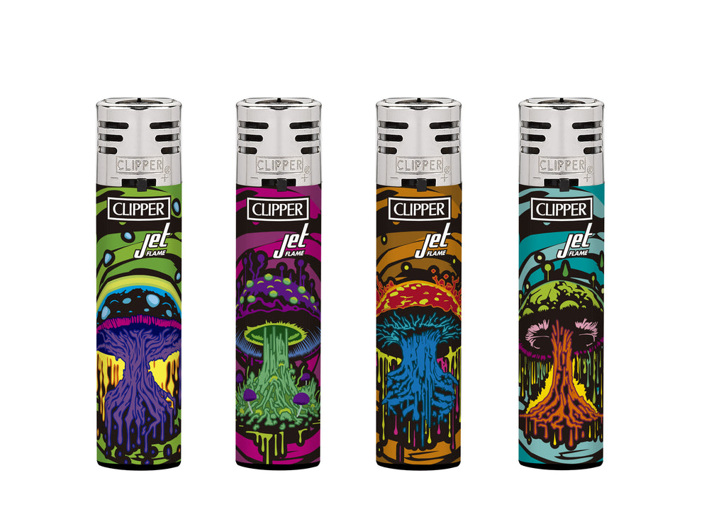 Clipper Jet Flame Windproof Lighter Dark Mushrooms  x 48 pack CKJ3A107BCH